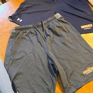 LG Men's Navy and Gray Athletic Shorts Pepperdine Waves baseball